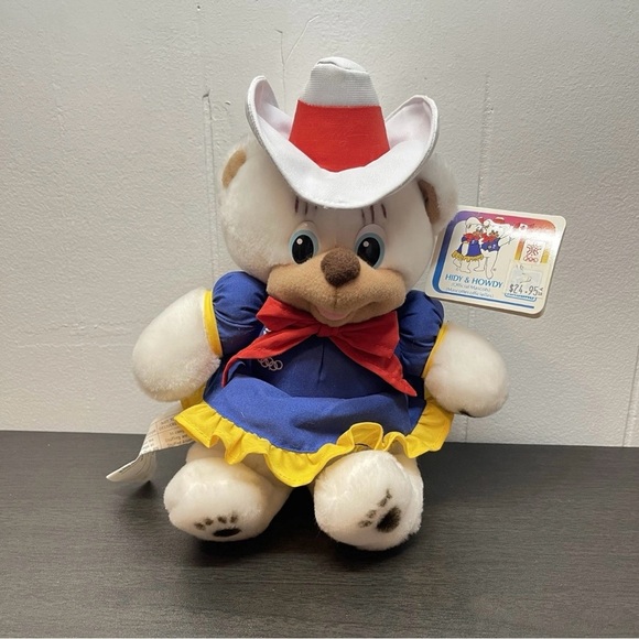 Vintage Calgary Olympic Games Plush Mascot 1988 Hidy and Howdy With Tag - Picture 1 of 7